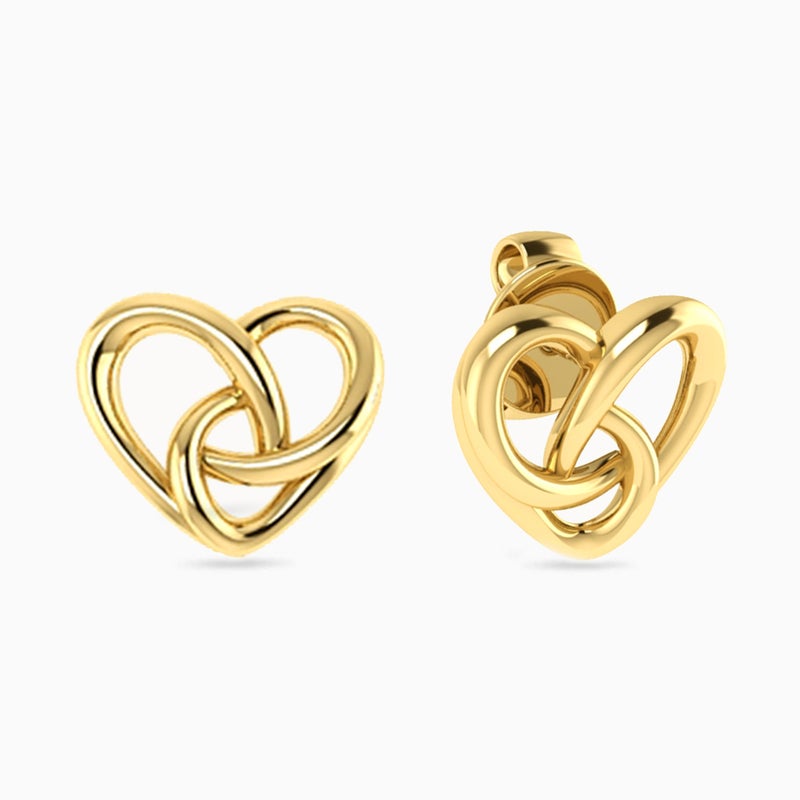 Miss L' by L'azurde Heart Stud Earrings in 18K Gold - Image 1